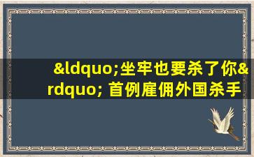 “坐牢也要杀了你” 首例雇佣外国杀手复仇案件